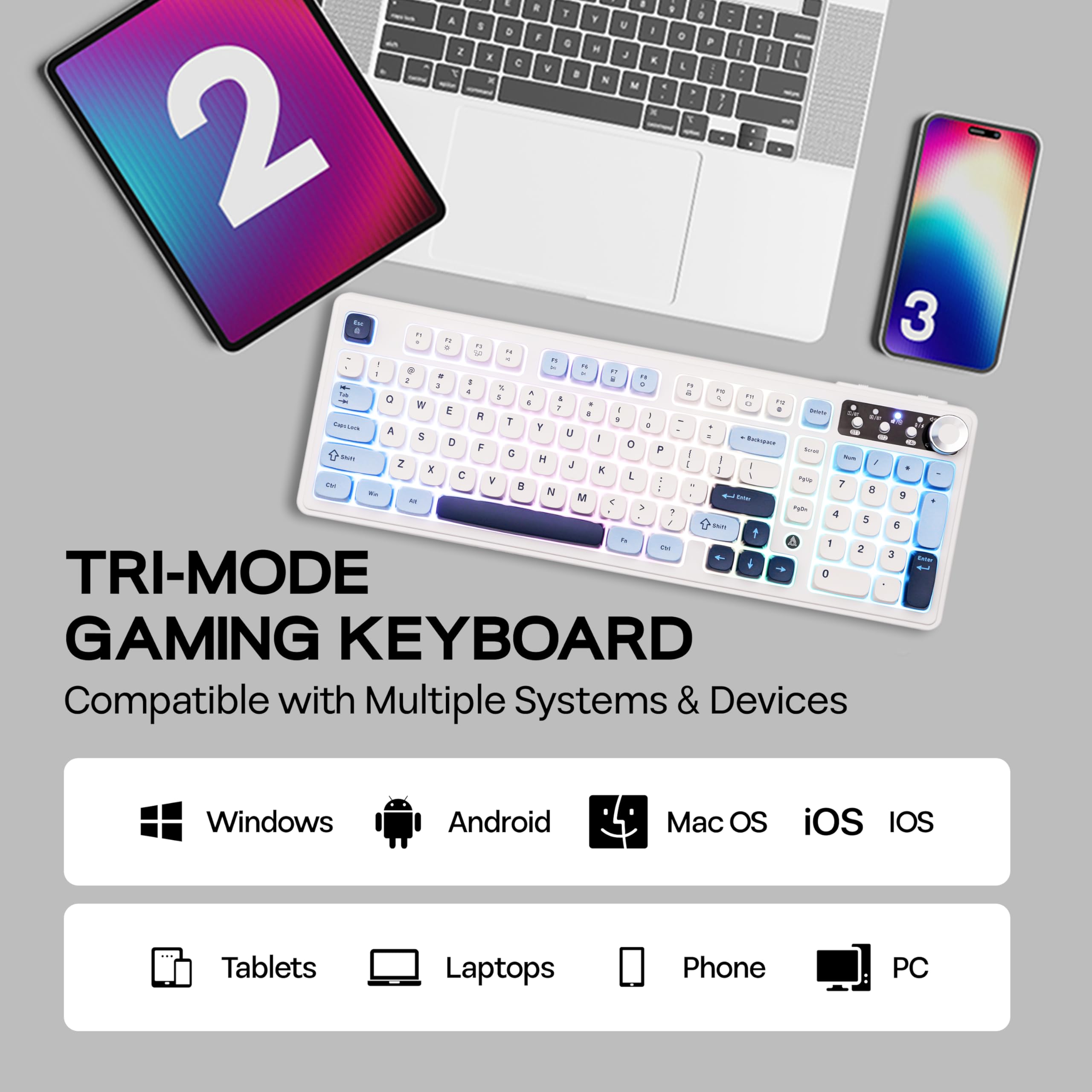 Amazon.com: MechLands AJAZZ AF98 Plus Membrane Keyboard, Tri-Mode
